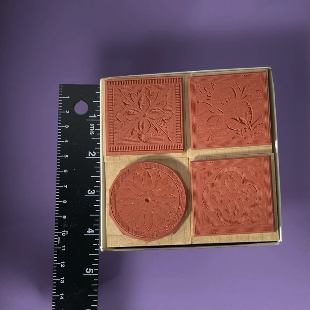 HERO ARTS Stone Etchings 4 Rubber Stamps LL636 Ornate Party Wedding Bridal